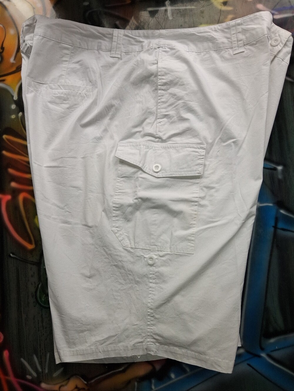 Ellos White Bermuda Shorts, Women, Cotton Cargo Button Pockets, Zipper, White,28